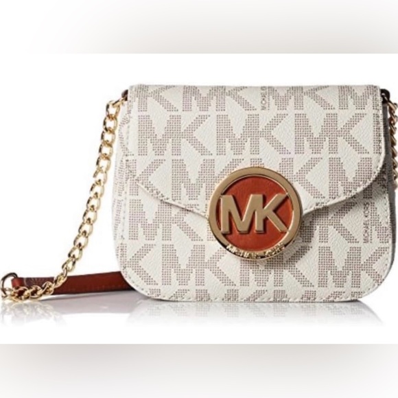 MICHAEL Michael Kors Handbags - EUC~ Michael Kors Fulton Vanilla MK signature small crossbody bag.